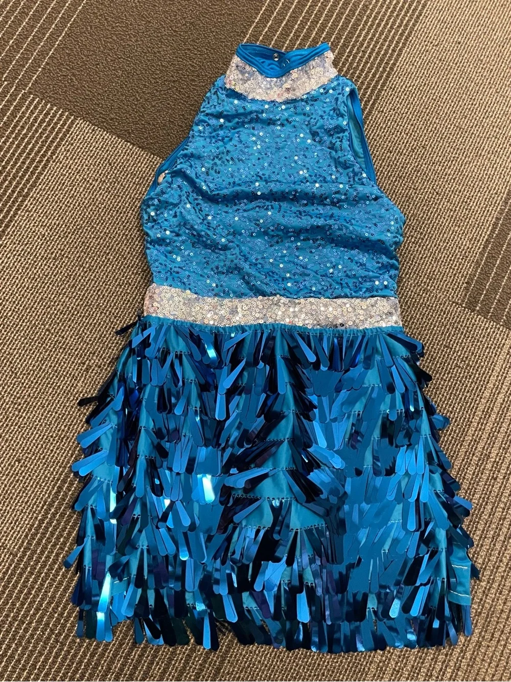 Sparkling Blue Sequin & Fringe Dance Costume